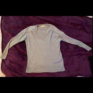 Gray/Silver V-neck sweater